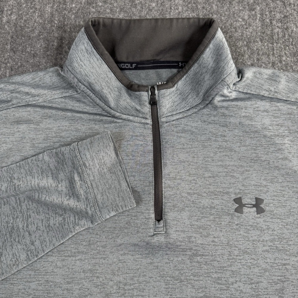 Under Armour Men's Golf HeatGear Loose 1/4 Zip Pullover Gray Size Large